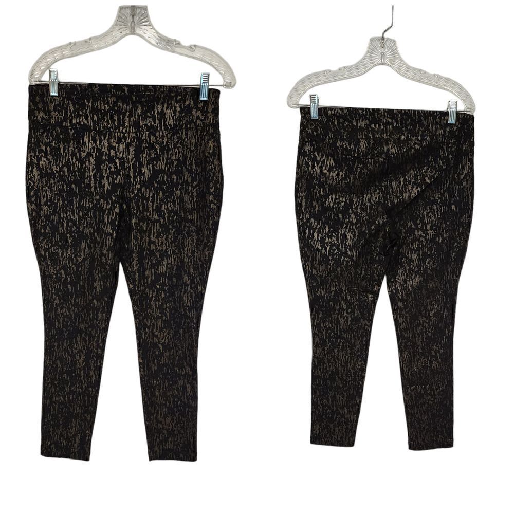 Attyre Petite Slim Fit Pull-On Dress Pants Size 10P Color Black/Gold